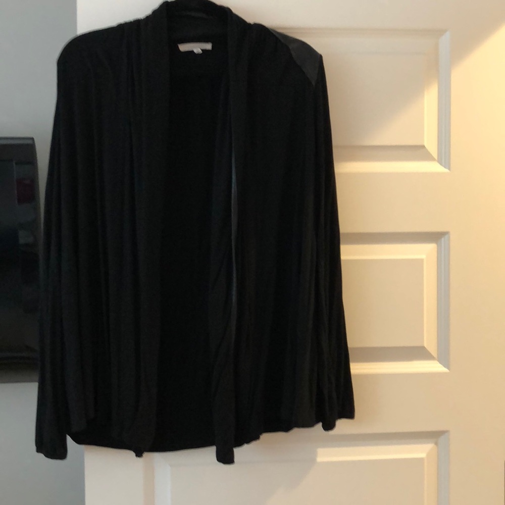 Black open cardigan